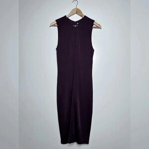 T by Alexander Wang Burgundy Sleeveless Sheath Midi Dress Size Small